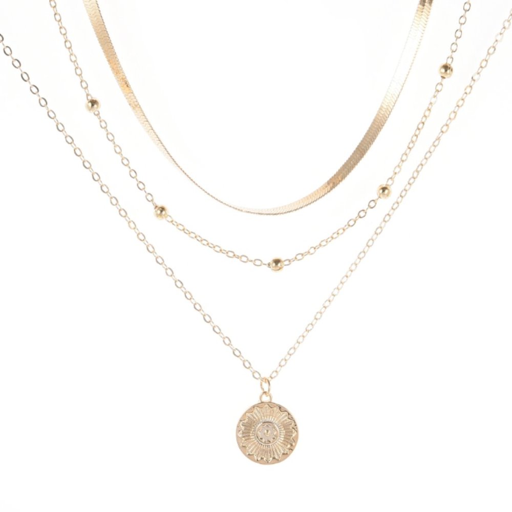 🍒 GREEK Three Tier Coin Necklace - Picture 4 of 4